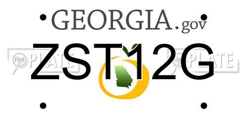 ZST12G Georgia License Plate