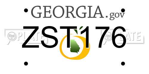 ZST176 Georgia License Plate