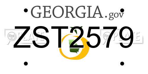 ZST2579 Georgia License Plate
