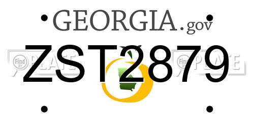 ZST2879 Georgia License Plate