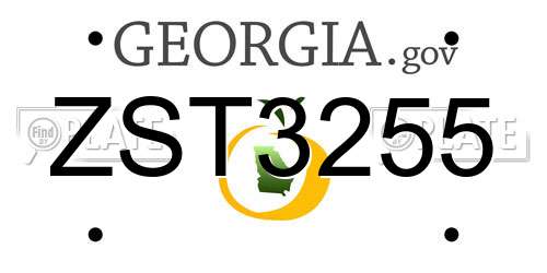 ZST3255 Georgia License Plate