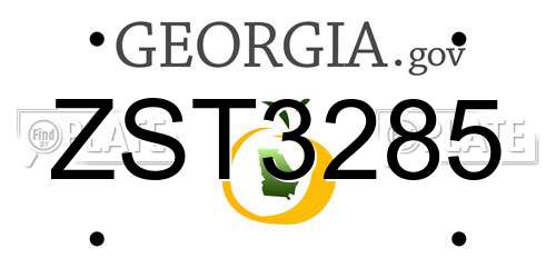 ZST3285 Georgia License Plate
