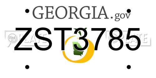 ZST3785 Georgia License Plate