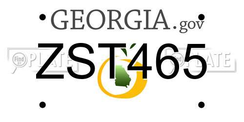 ZST465 Georgia License Plate