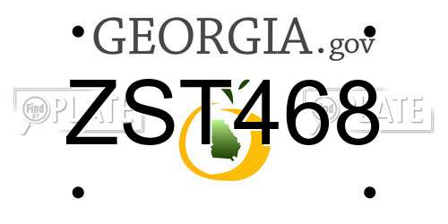 ZST468 Georgia License Plate