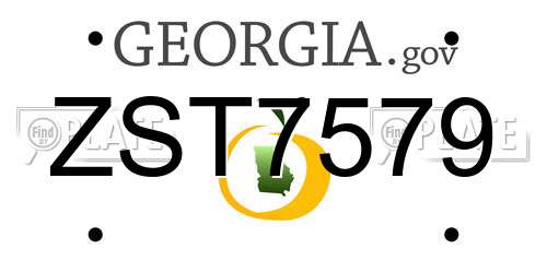 ZST7579 Georgia License Plate