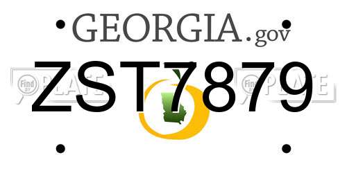 ZST7879 Georgia License Plate