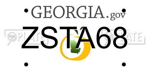 ZSTA68 Georgia License Plate