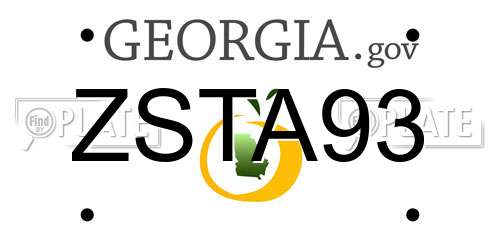 ZSTA93 Georgia License Plate
