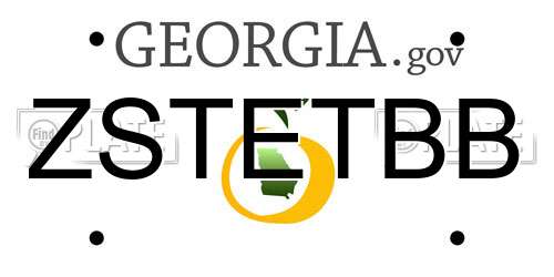 ZSTETBB Georgia License Plate