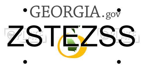 ZSTEZSS Georgia License Plate