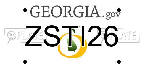 ZSTI26 Georgia License Plate