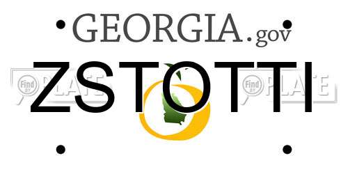 ZSTOTTI Georgia License Plate