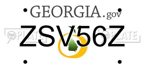 ZSV56Z Georgia License Plate