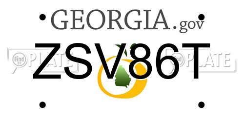 ZSV86T Georgia License Plate
