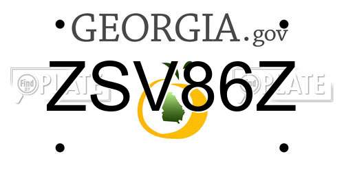ZSV86Z Georgia License Plate