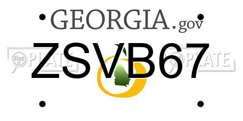 ZSVB67 Georgia License Plate