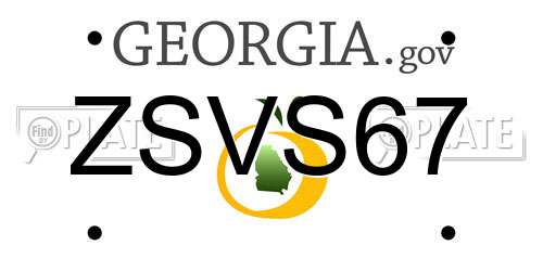 ZSVS67 Georgia License Plate