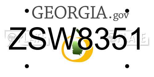 ZSW8351 Georgia License Plate