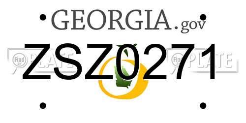 ZSZ0271 Georgia License Plate