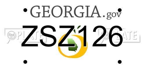 ZSZ126 Georgia License Plate