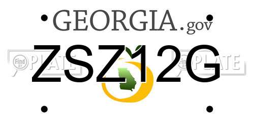 ZSZ12G Georgia License Plate