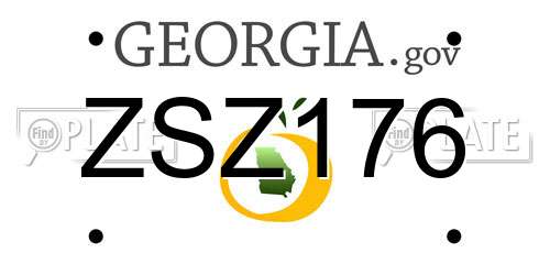 ZSZ176 Georgia License Plate