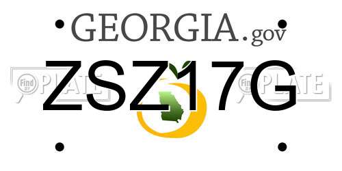 ZSZ17G Georgia License Plate