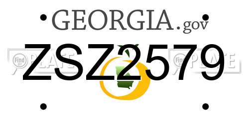 ZSZ2579 Georgia License Plate