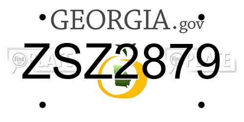 ZSZ2879 Georgia License Plate