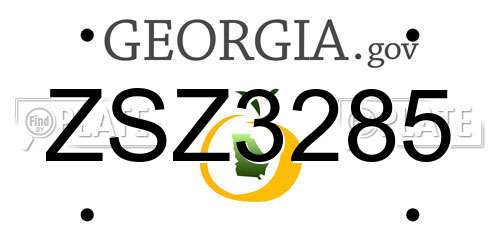 ZSZ3285 Georgia License Plate