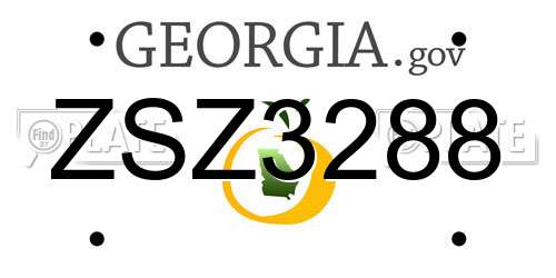 ZSZ3288 Georgia License Plate