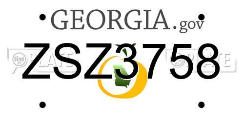 ZSZ3758 Georgia License Plate