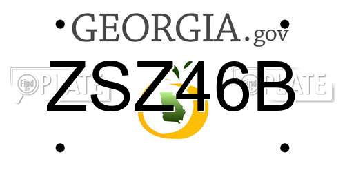 ZSZ46B Georgia License Plate