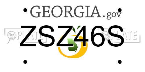 ZSZ46S Georgia License Plate