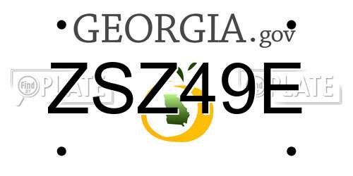 ZSZ49E Georgia License Plate