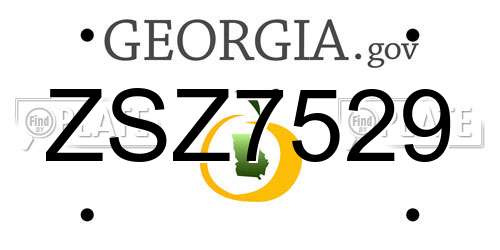ZSZ7529 Georgia License Plate