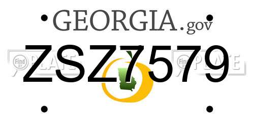 ZSZ7579 Georgia License Plate
