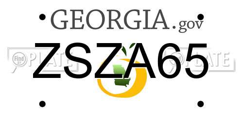 ZSZA65 Georgia License Plate