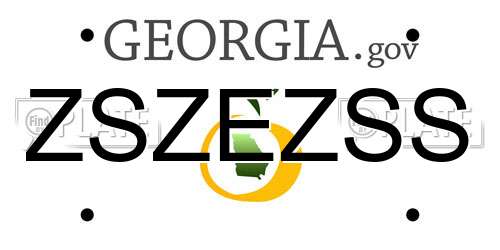 ZSZEZSS Georgia License Plate