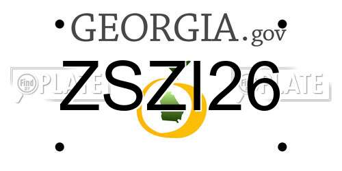 ZSZI26 Georgia License Plate