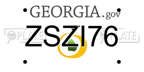 ZSZI76 Georgia License Plate
