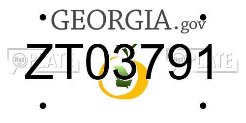 ZT03791 Georgia License Plate