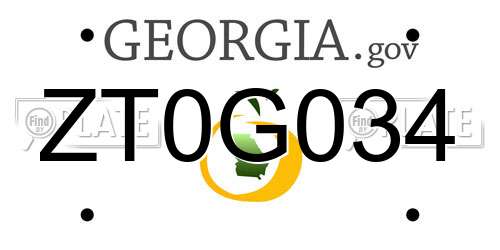 ZT0G034 Georgia License Plate