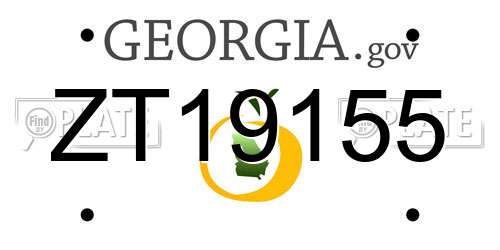 ZT19155 Georgia License Plate