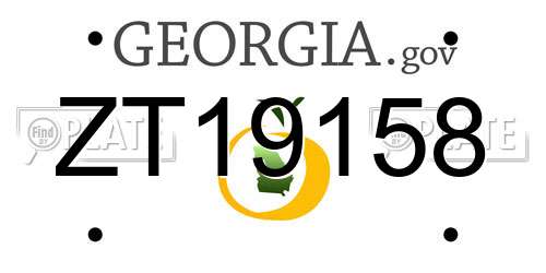 ZT19158 Georgia License Plate