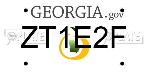 ZT1E2F Georgia License Plate