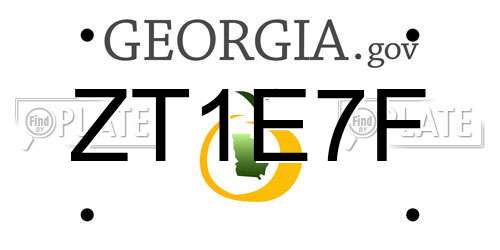 ZT1E7F Georgia License Plate