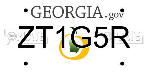 ZT1G5R Georgia License Plate