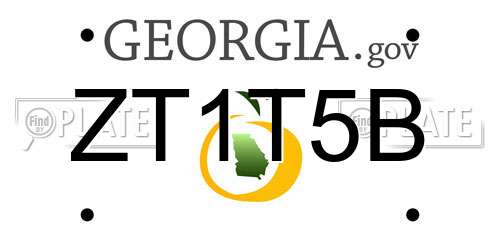 ZT1T5B Georgia License Plate